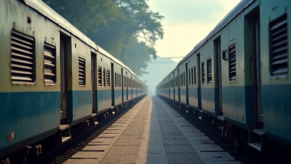 The image shows a ticket counter with posters detailing Bangladesh Railway AC ticket prices.