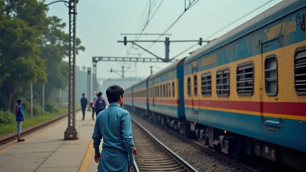 The image shows a computer screen displaying the Bangladesh Railway Fare Calculator Guide interface.